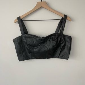 New Look faux leather bustier cropped top